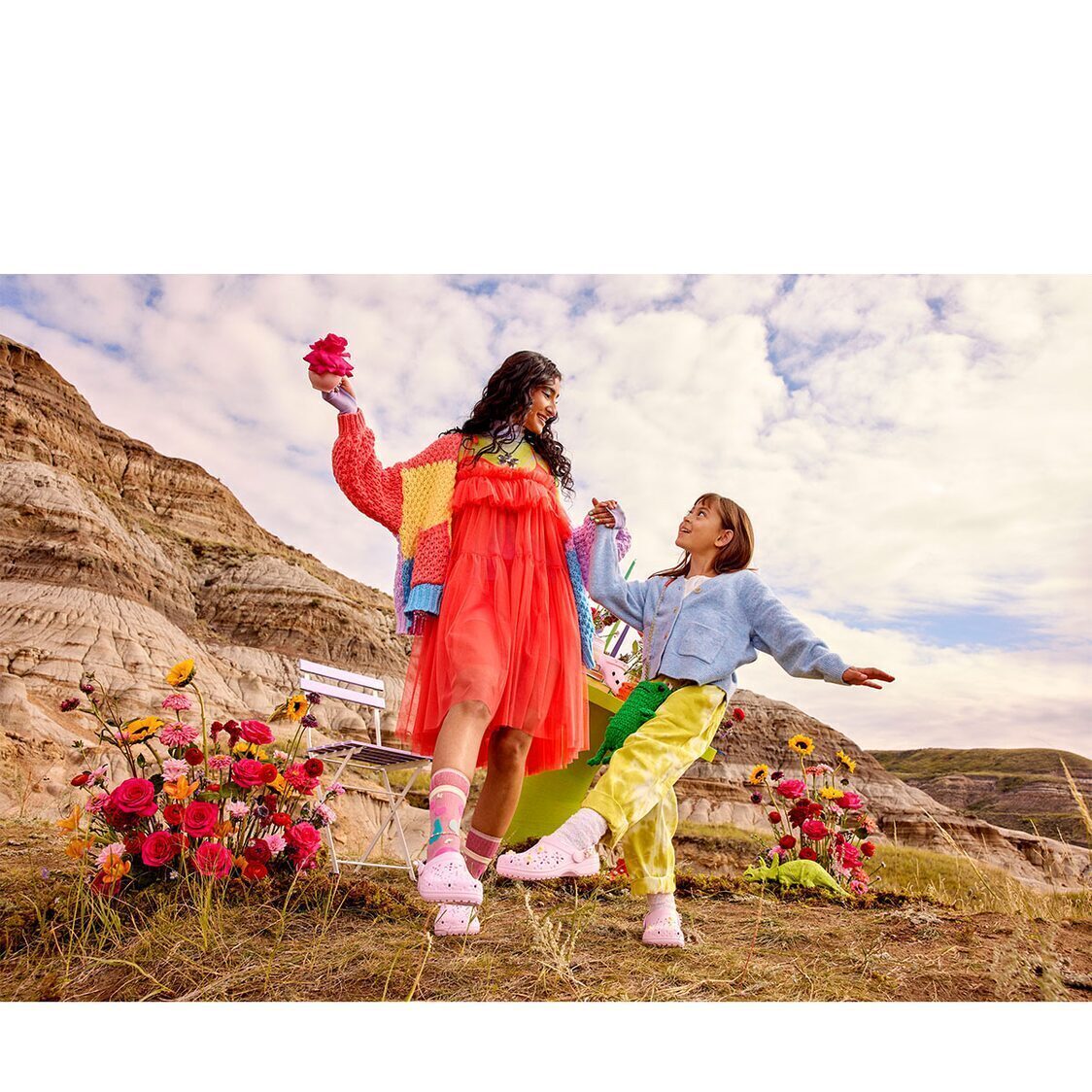 Crocs Classic Floral Cut Out Clog - Pink Milk - Image 5