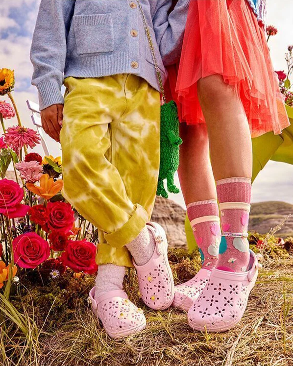 Crocs Classic Floral Cut Out Clog - Pink Milk - Image 6