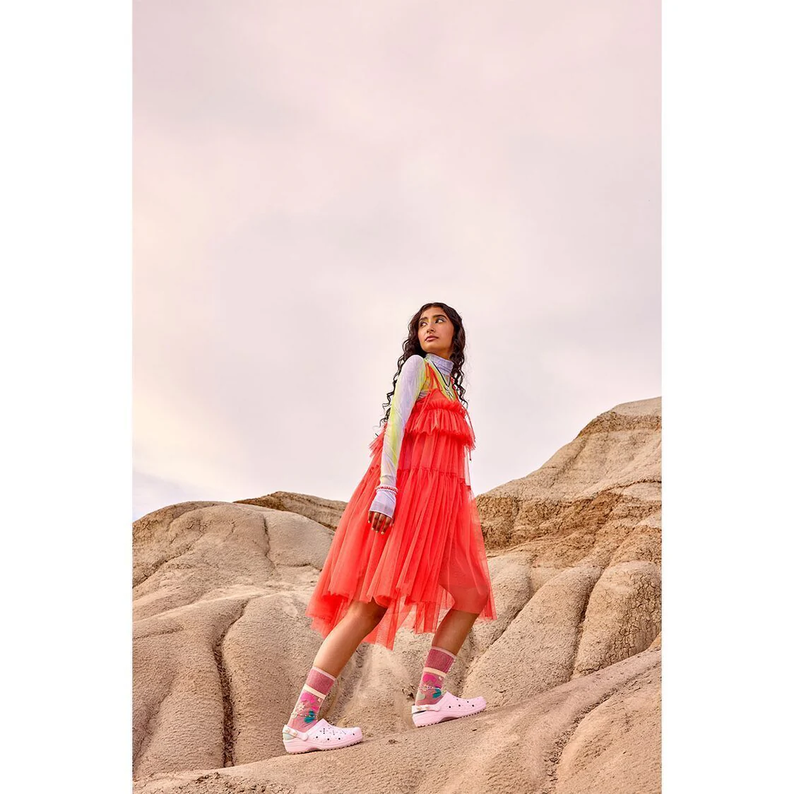 Crocs Classic Floral Cut Out Clog - Pink Milk - Image 8