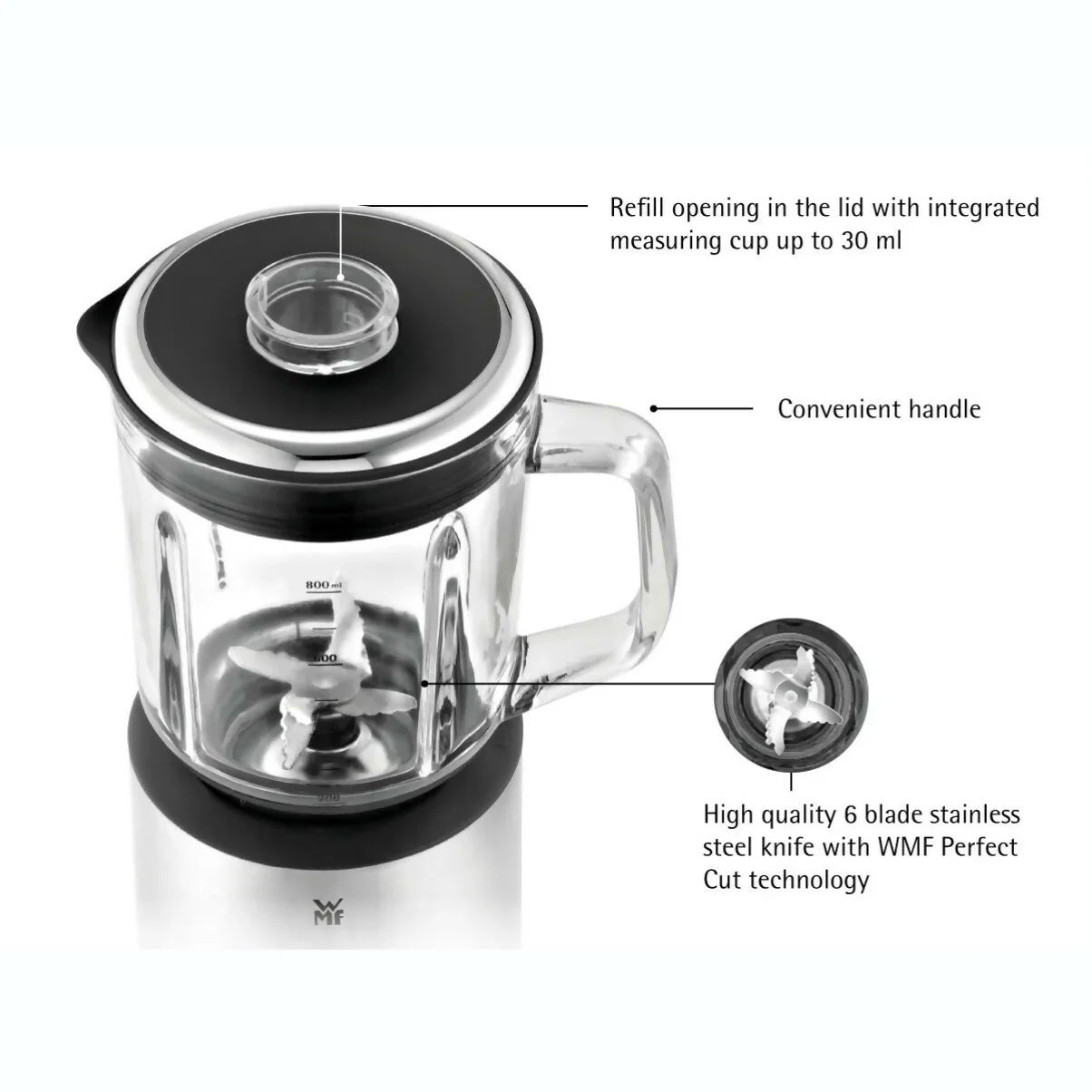 WMF KITCHENminis Glass Blender 0.8L (04-1649-8811) - Image 5