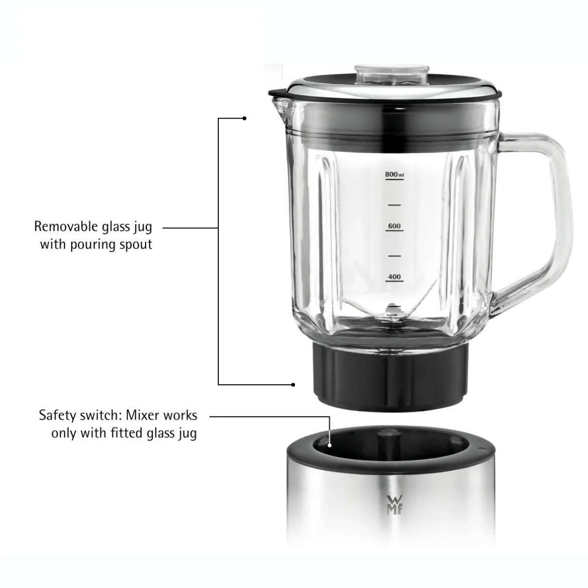 WMF KITCHENminis Glass Blender 0.8L (04-1649-8811) - Image 6